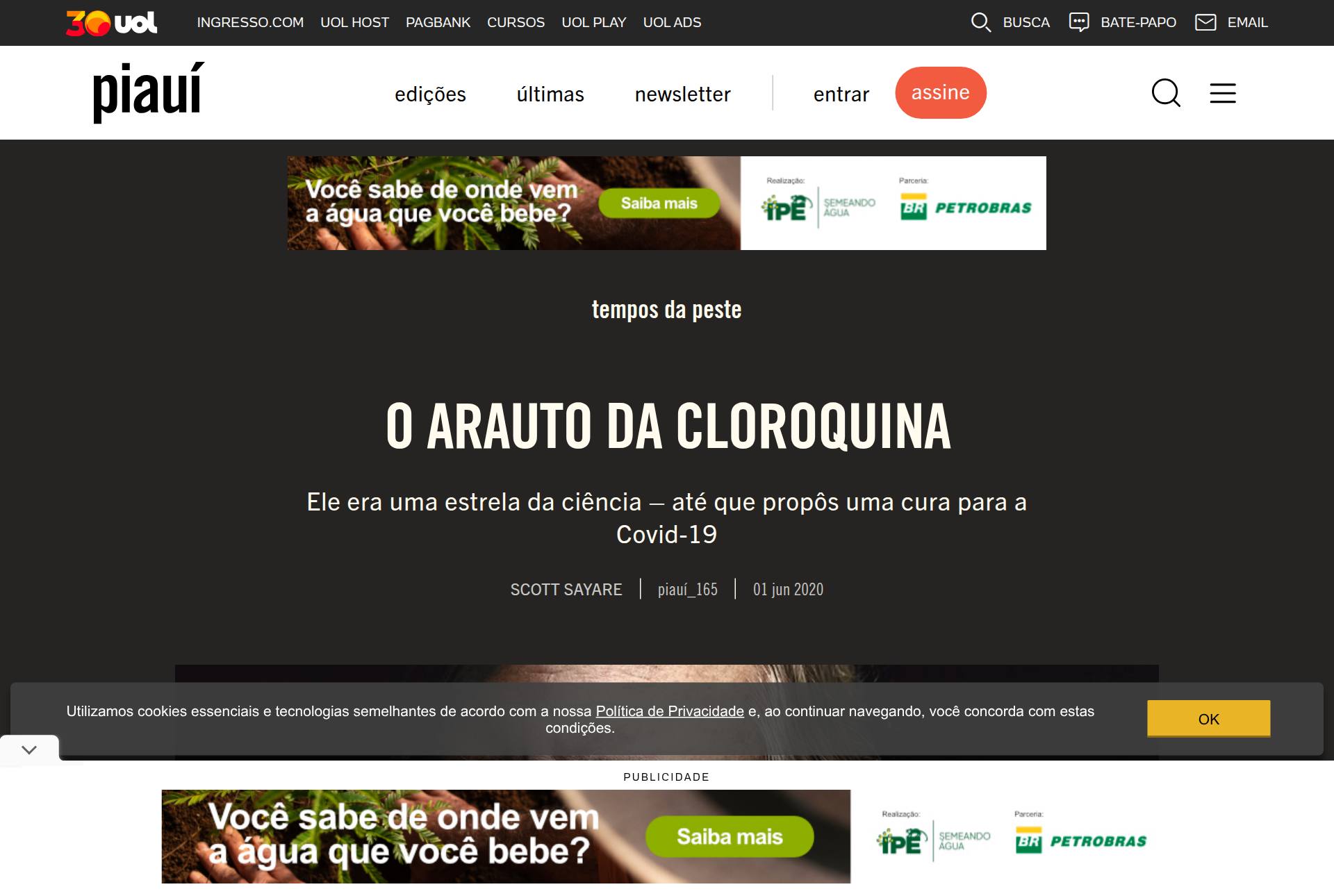 captura da página de revista piauí