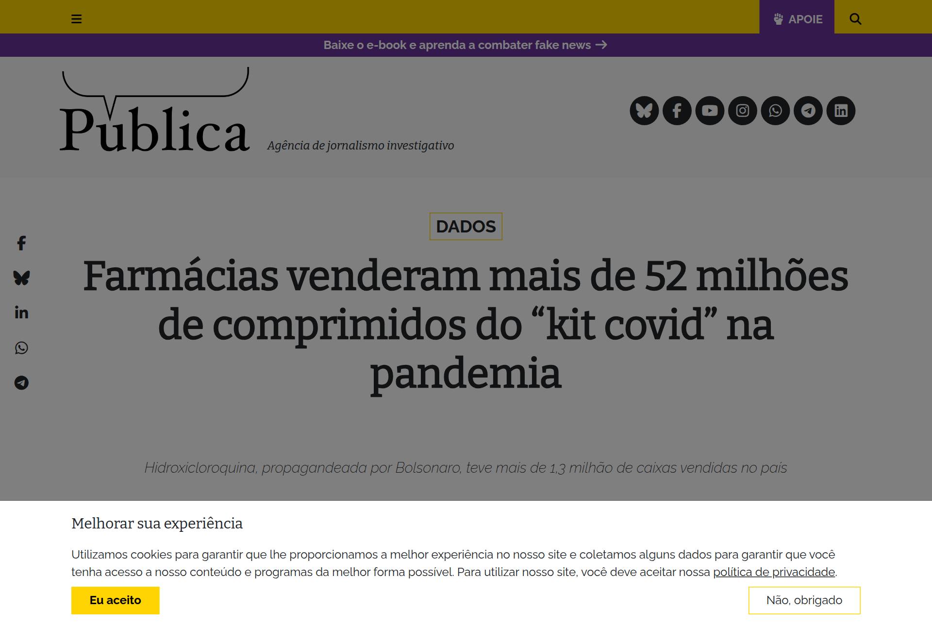 captura da página de Agência Pública