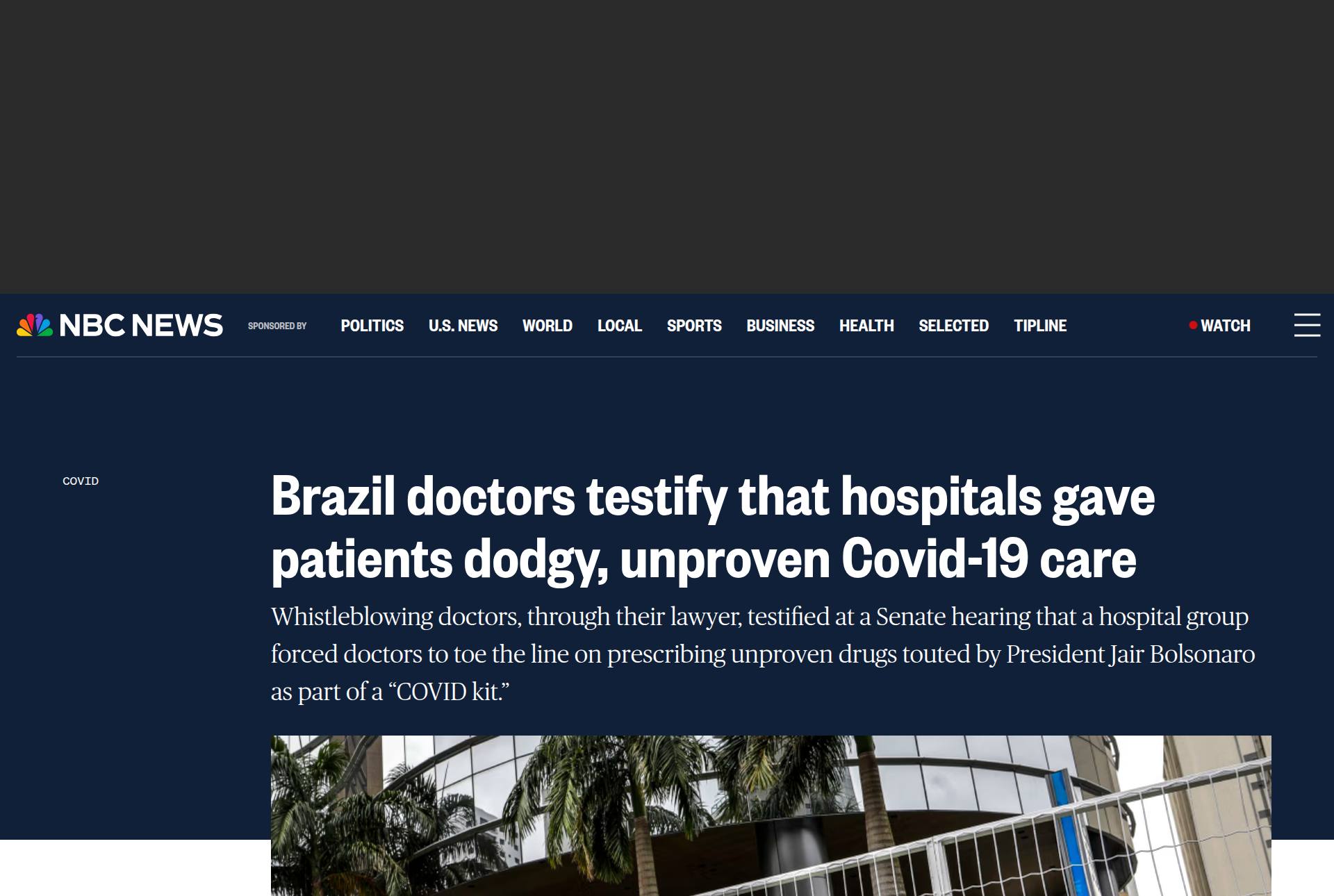 captura da página de NBC News